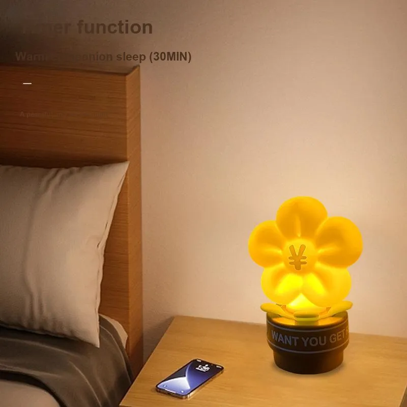 XZAN Minimalist Modern USB Charging 3rd Setting Soft Light Tap Sensor Bedside Timer Night Light Ornament Accessory-1