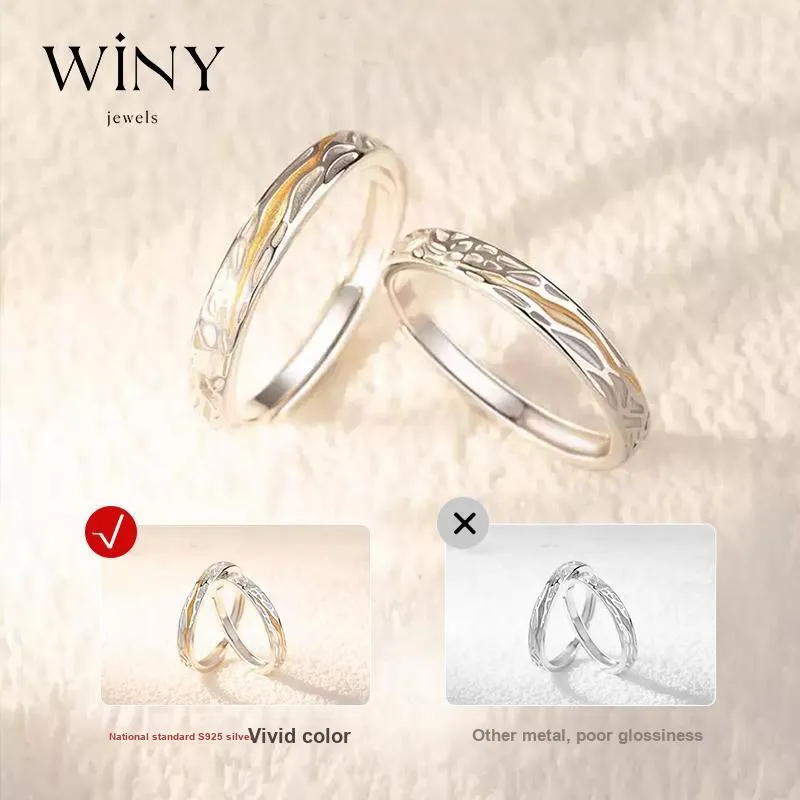 WINY S925 Silver 999 Pure Silver Rings Unisex-3