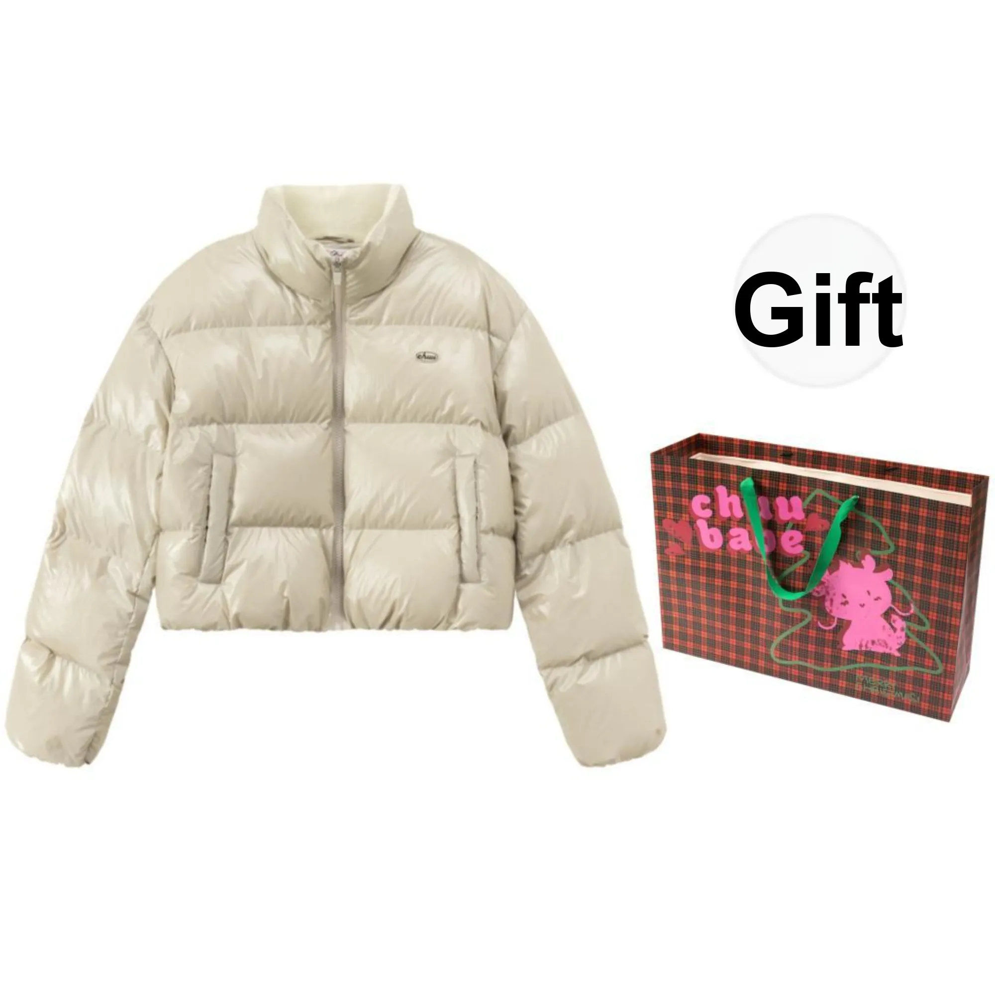 CHUU Cloud Cream Puff Down Jacket Women's Kidney Bean Brown