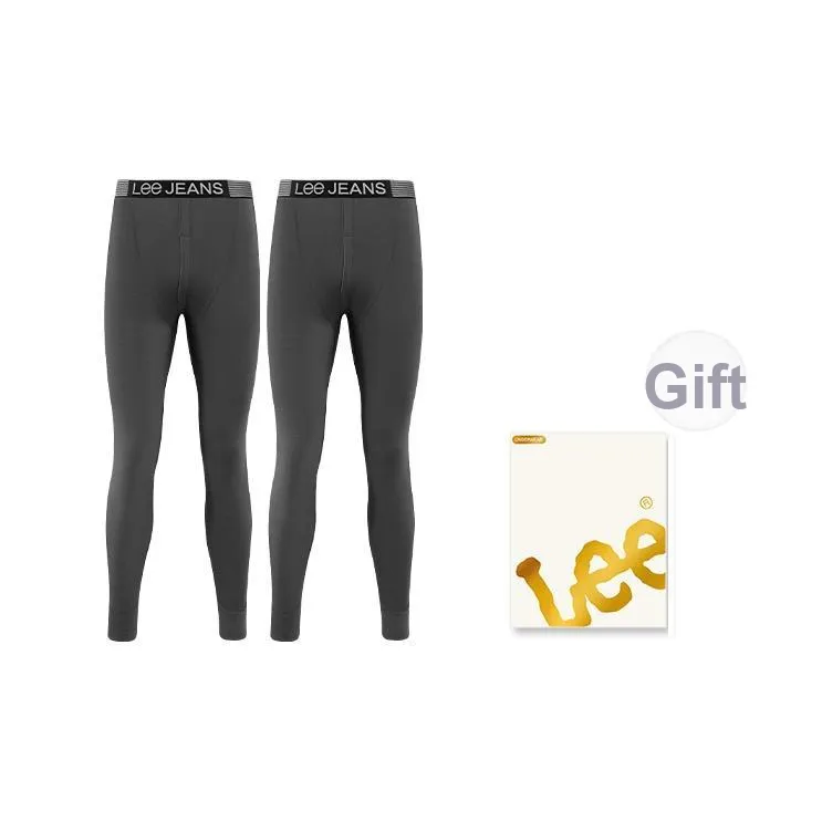 Lee Термобрюки Мужские Облегающие Двойная Слойность Теплоизоляционные Замшевые Брюки 2 Штуки в Независимой Подарочной Коробке Комплект