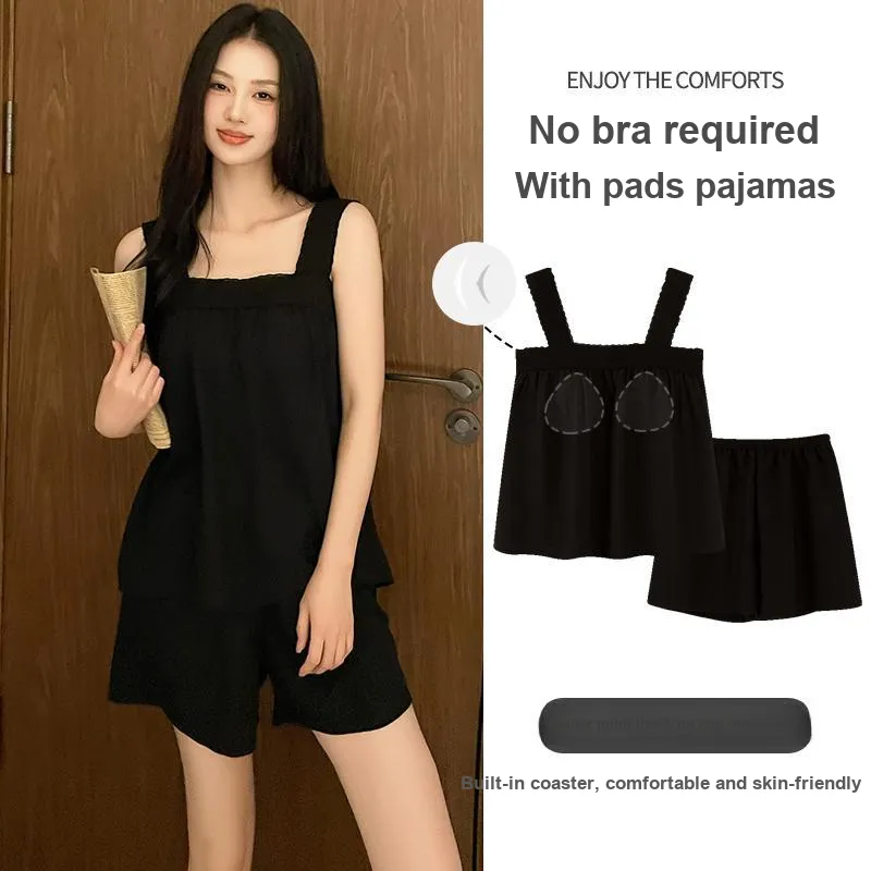 XIAFENYAN Pajama Set Women's Black-6