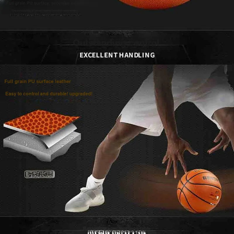 LiNing CBA Collection PU Basketball Brown Size 7 Training Competition-4