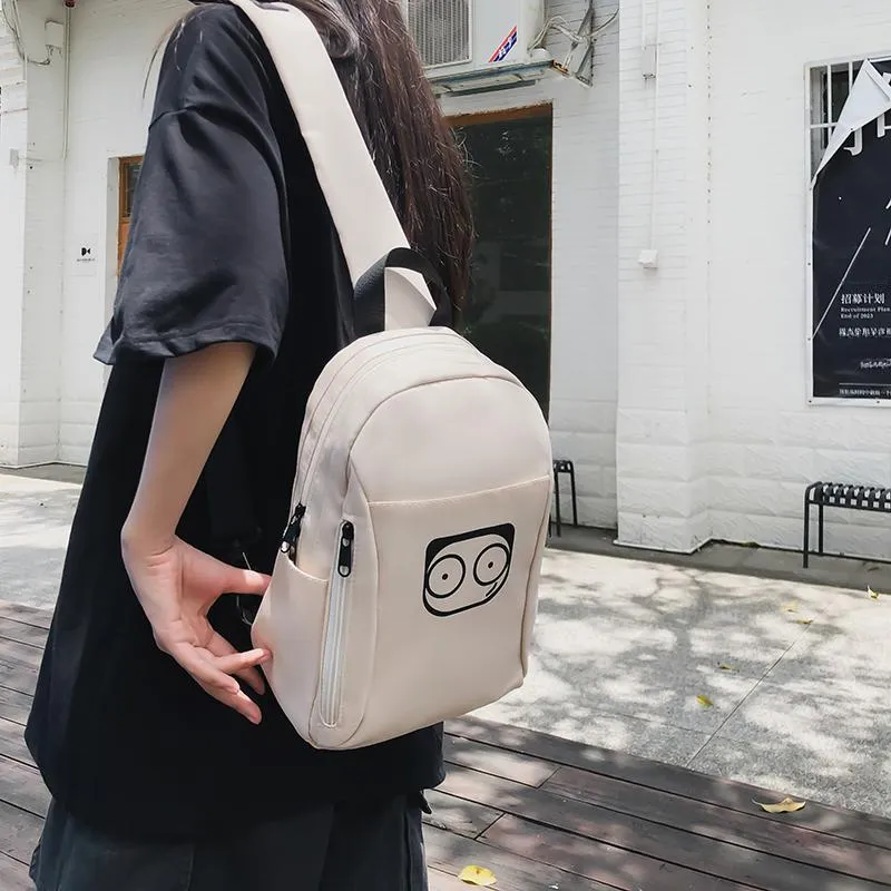 PULUWIRR Nylon Sling Bag Regular Unisex White/Black/Yellow/Green/Pink-4