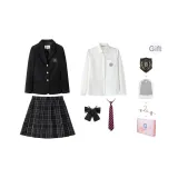 Brown Tea West Suit Black (Slim Fit)+Moon River Island, Comes with Free Sakura Shower Time Shirt+Small Accessories+Badge+Hanging Tag