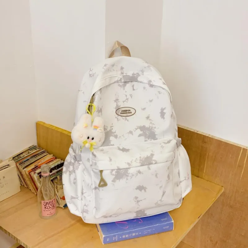 ZOGA Nylon Fabric Backpack Women's Khaki/Sky Blue-5