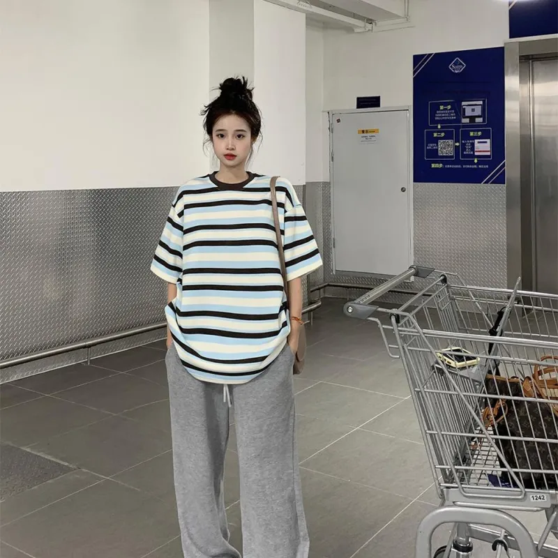 Ning Cai Yuer T Shirts Women's Stripes-2
