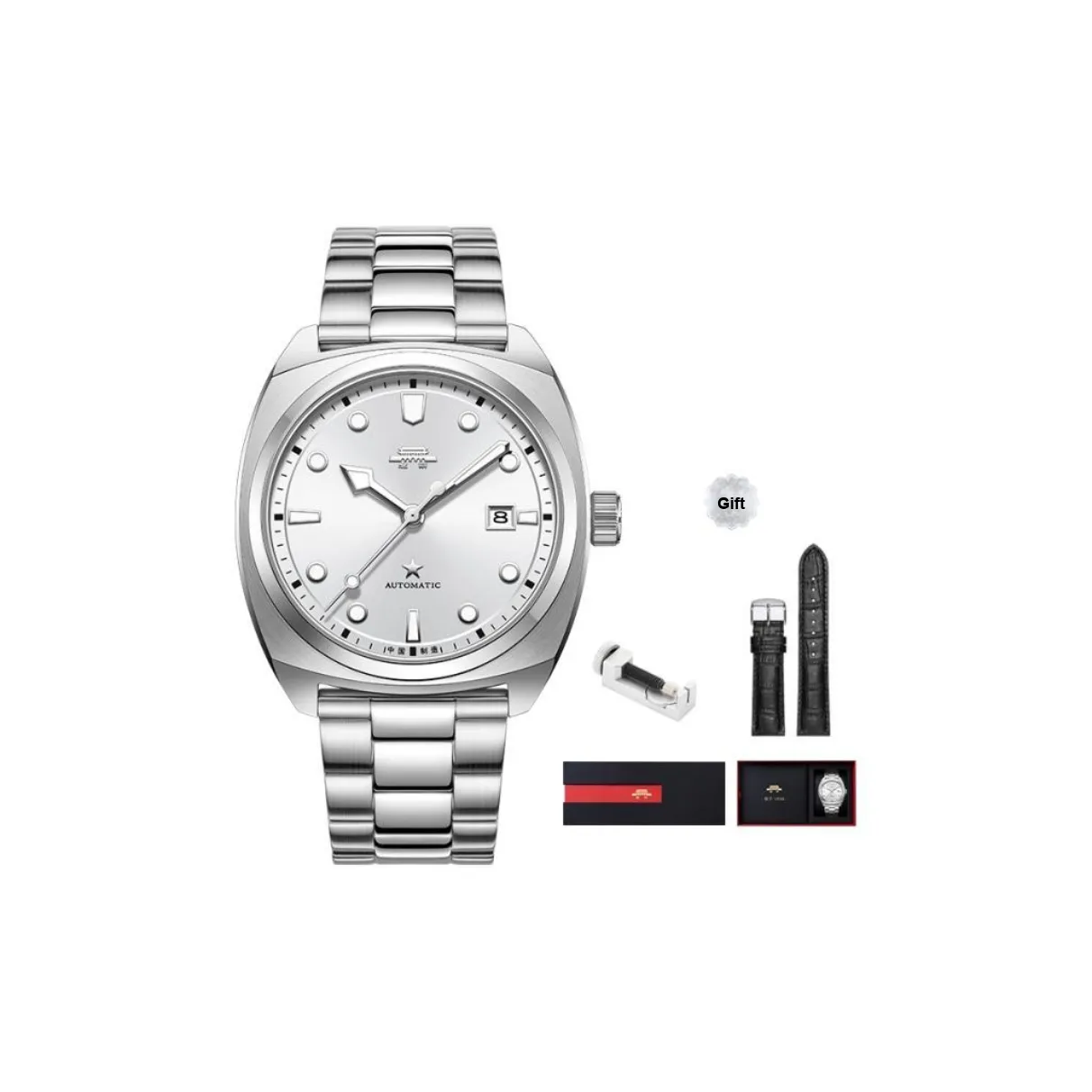 Beijing Voyage Collection Automatic Mechanical Movement Stainless Steel Watchband Watch Men's Watches Silver Dial