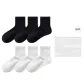 [6 Pack/7A Antibacterial]3 Pack Black+3 Pack White