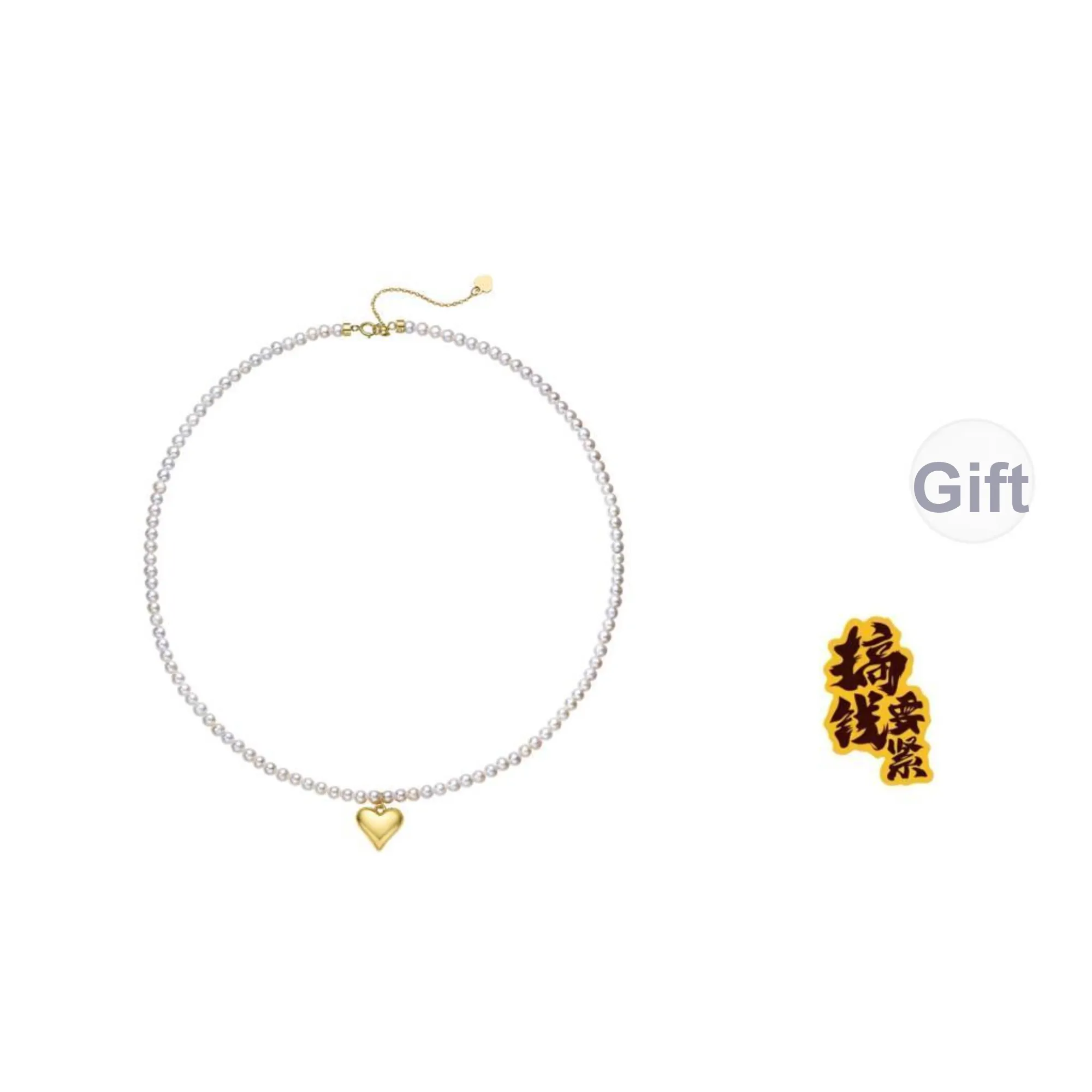 Luxury Beads Freshwater Pearl Necklace, Hard Gold 999 Women's
