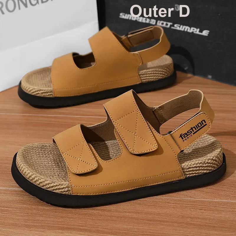 Shiozawa Beach Sandals Men Black, Yellow-8