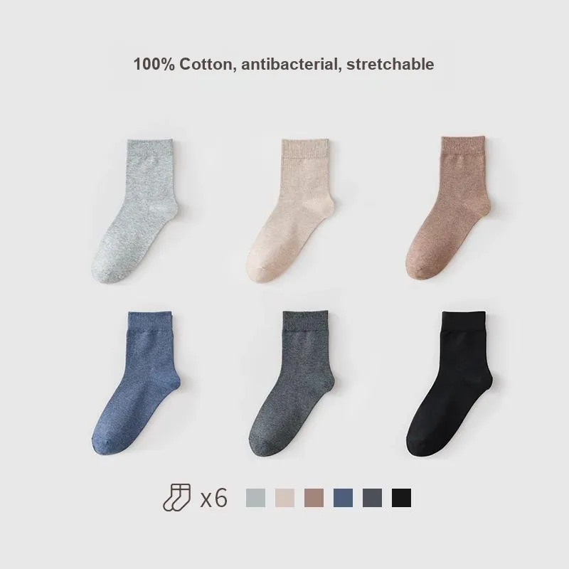 H YXIANG Mid Calf Socks Unisex 6 Pack-7
