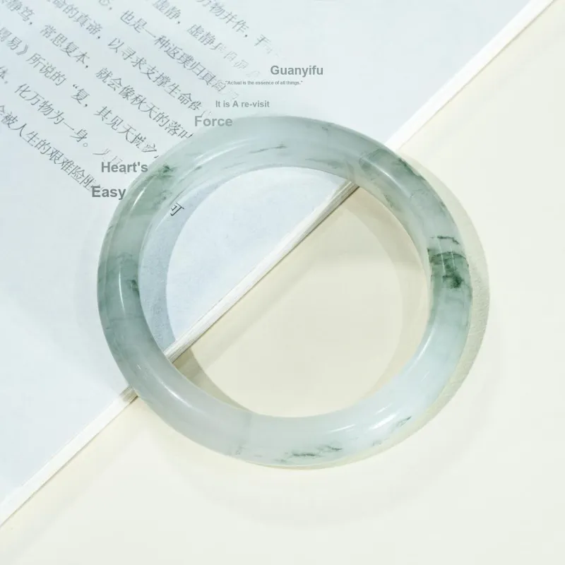 RIXIANGWAN Natural Tianshan Jade Bangles Unisex-4