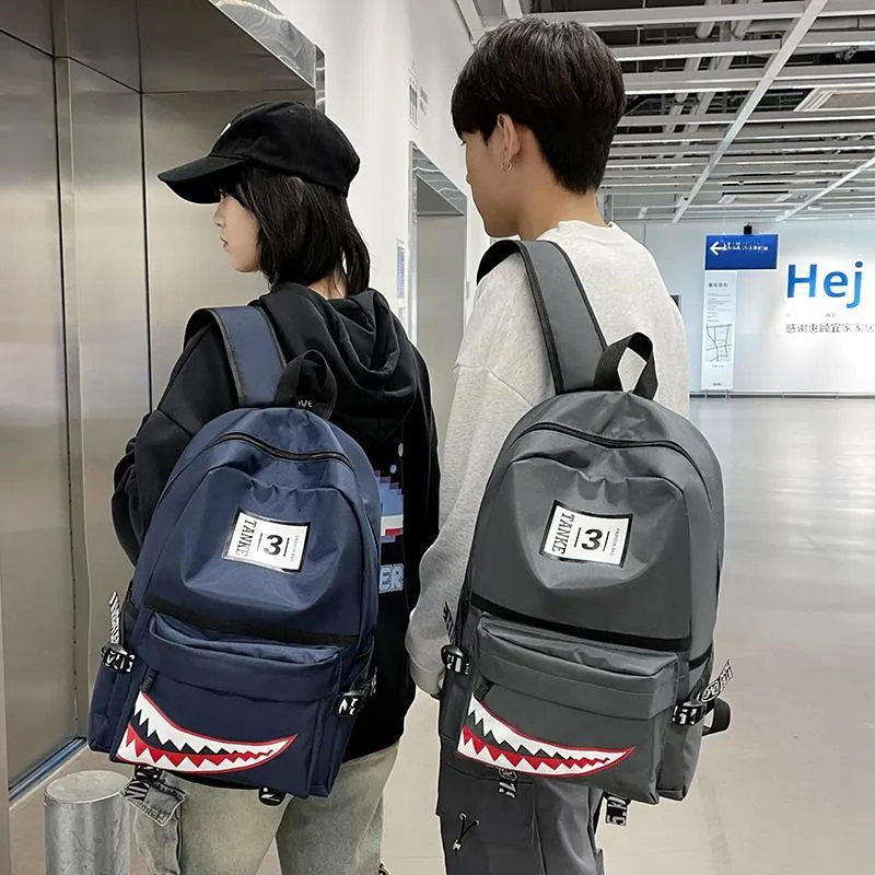 Dusen Kangaroo Nylon Backpack Regular Unisex White/Gray/Black/Army Green/Dark Blue-17