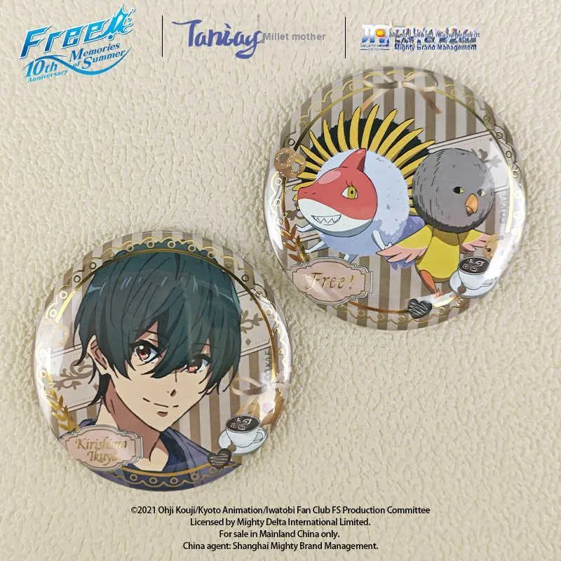 Gu Niang Free! Badge 10th Anniversary Coffee Shop Collection Badges-2