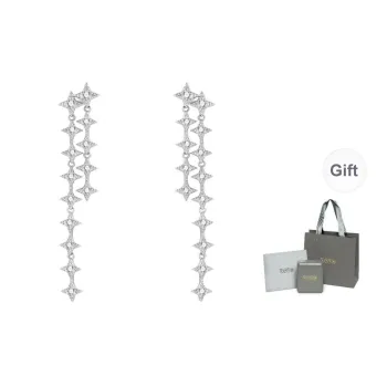 YPYN Alloy Stud Earrings Women's Silver