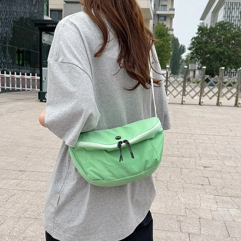 OUZIHUANG Nylon Fabric Shoulder Bag Crossbody Bag Unisex Black/Orange/Green/Khaki/Gray-7