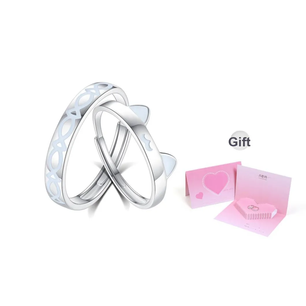 MINTLEAF Copper Rings Unisex Silver White