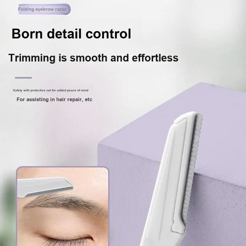 JIANYINGSHU Eyebrow Razor+Foldable Eyebrow Trimmer Combination Women's Exclusive Eyebrow Grooming Tool Set-8