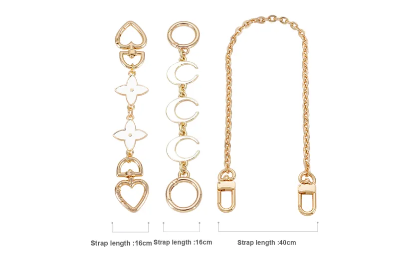 Lan Bao Fan Metal Alloy Bag Strap Women's Gold Tone/Silver-1