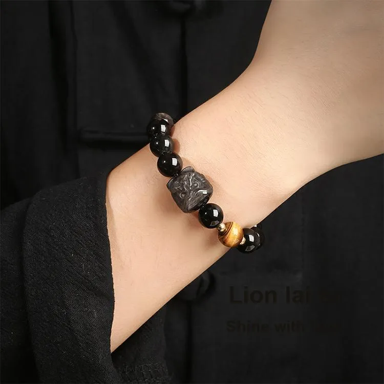 JOLLY NOTE Obsidian Bracelets Men's-1