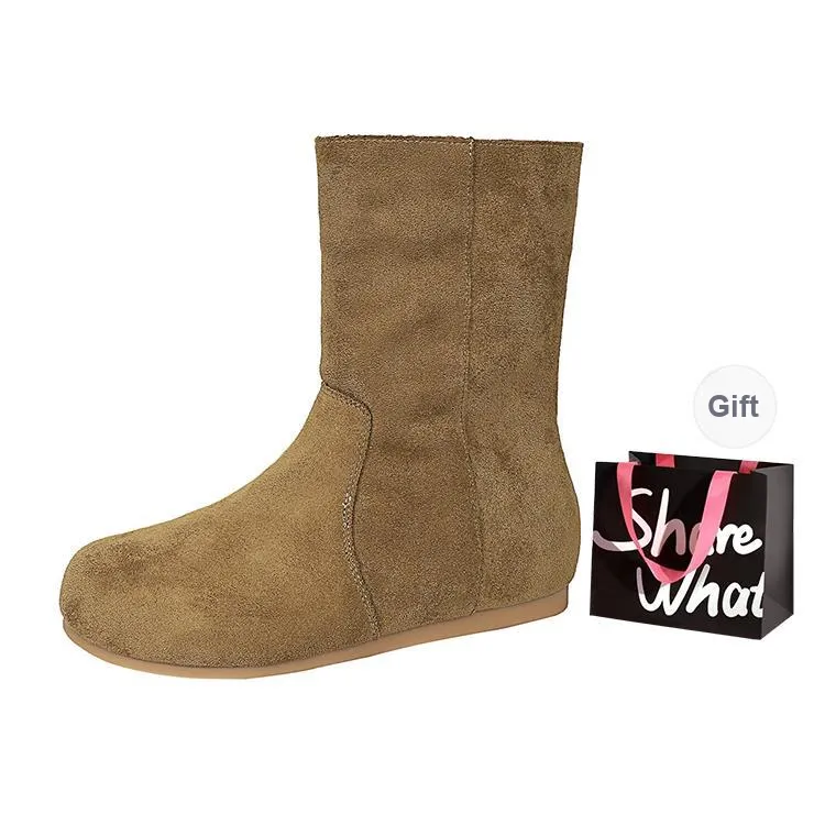 BIGTREE Ankle Boots Women's Apricot/Coffee/Black/Caramel/Khaki-8