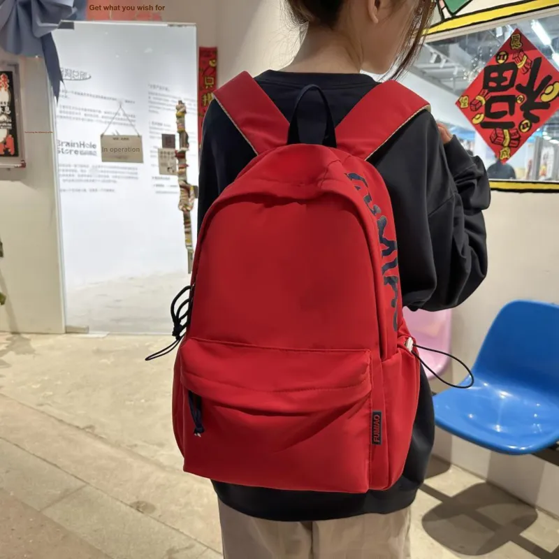Single Warehouse Nylon Backpack Unisex White/Black/Blue/Red/Yellow-22