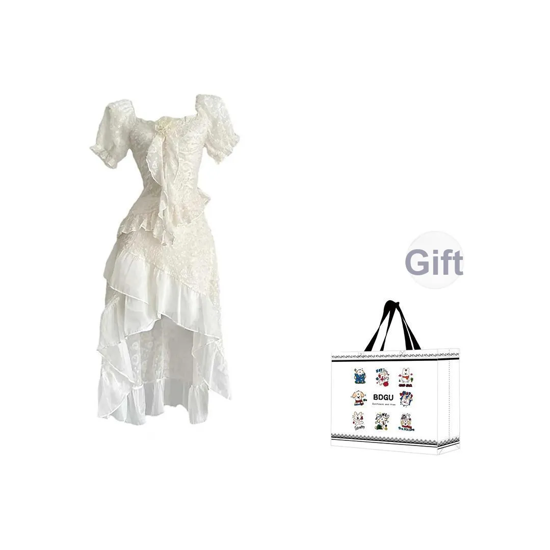 BDGU Short Sleeved Dresses Women's White