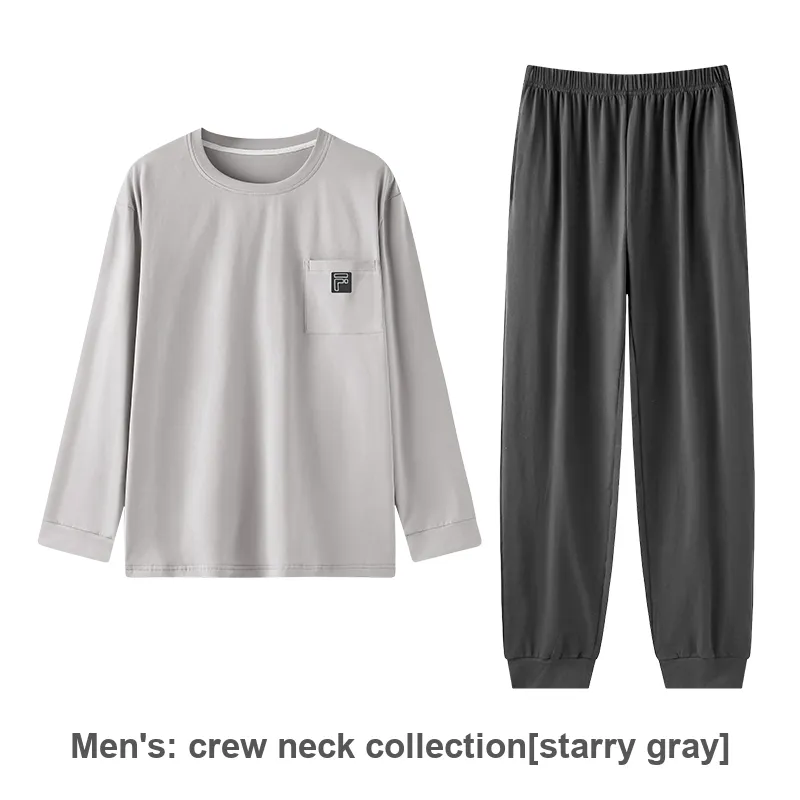 ZAO FU NIAO Pajama Set Men's Starry Gray-1