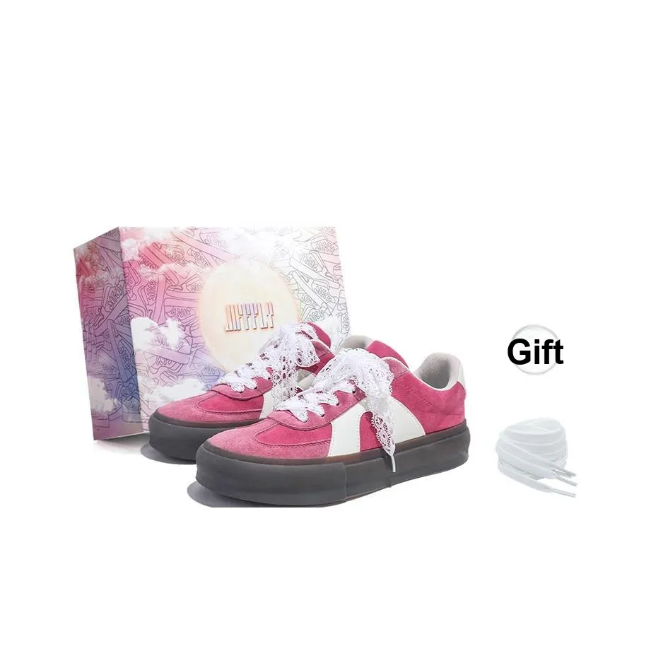 Jifffly Slip-resistant Abrasion-resistant And Balanced Low Top Skateboard Shoes Women's Pink Jifffly Противоскользящие Износостойкие и Сбалансированные Низкие Кроссовки для Скейтбординга Женские Розовые