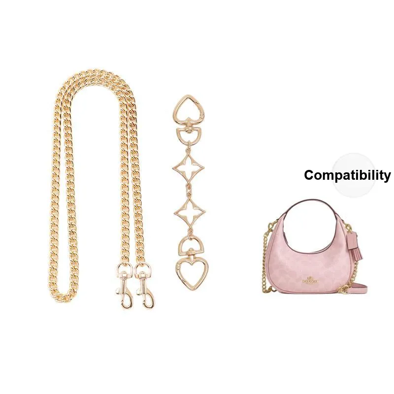 Gloya Metal Bag Strap Women's Gold Tone-9