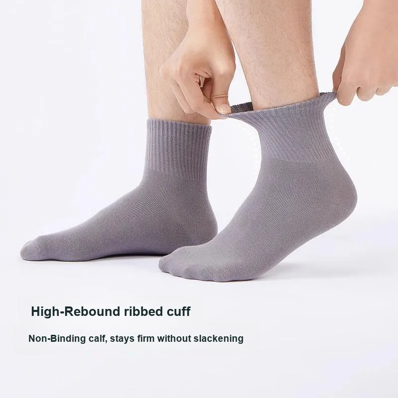 LUCKMEEY Mid Calf Socks Men's 5 Pack-2