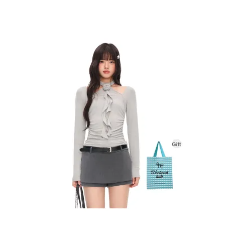 WEEKEND HUB Светло-серые Женские T-рубашки