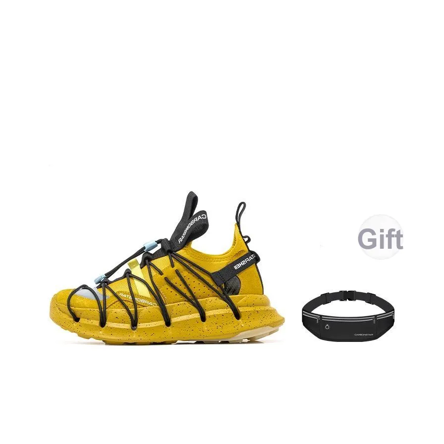 CARBONSTAR SHELL Armor Series Амортизация Легкий Низкий Топ Сшитая Подошва Технология Беговые кроссовки Унисекс Земляной Желтый