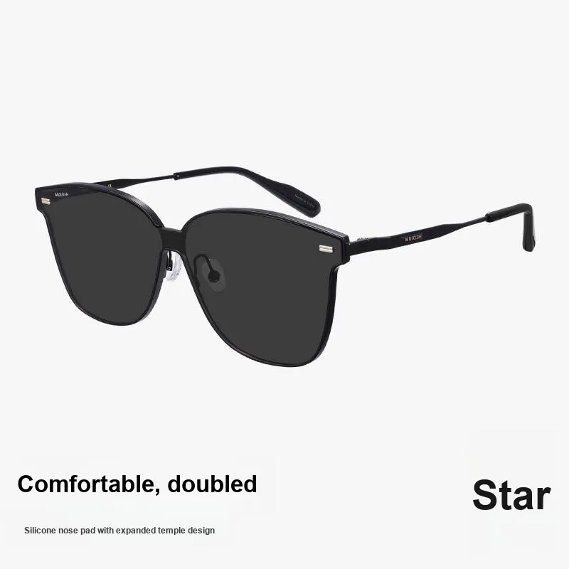 MUJOSH Astral Series Plate Frame Titanium Square Driving Sun Protection Versatile Sunglasses Unisex-3