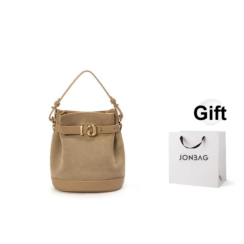 JONBAG Cow Leather Fashionable Versatile Commute Niche Handbag For Romantic Dates Regular Women's Multicolor