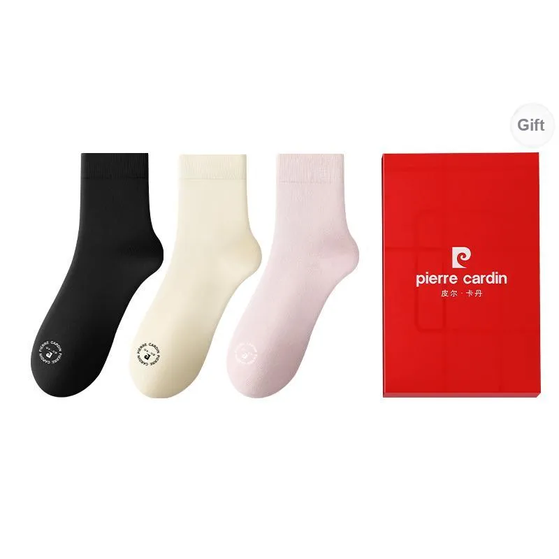 PIERRE CARDIN Mid Calf Socks Women's Box Of 3 Strips-2