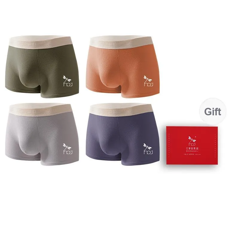RED DRAGONFLY Cotton Panties Men's 4 Piece Gift Box Sets-12