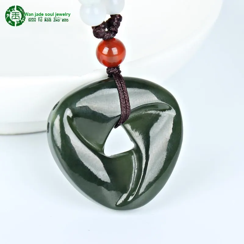 WANYUHUN Hetian Jade Pendants Green Jade Unisex-8