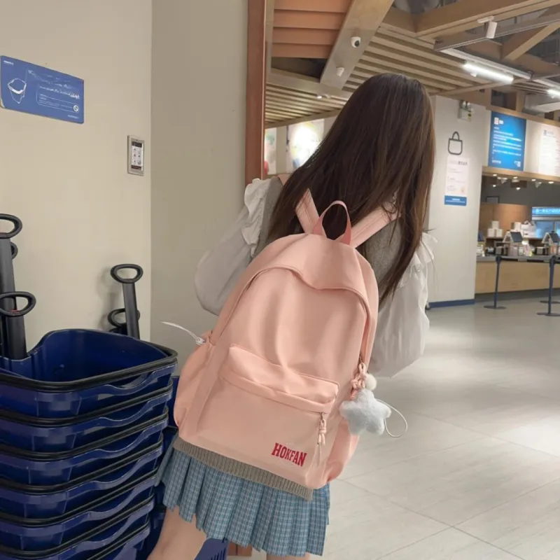AIBAG Nylon Backpack Unisex Purple/Blue/Pink/Red/Black/White-7