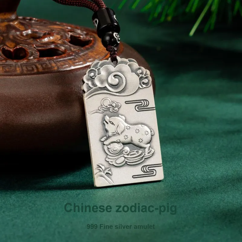 Yu Yin 999 Fine Silver Pendants Unisex-56