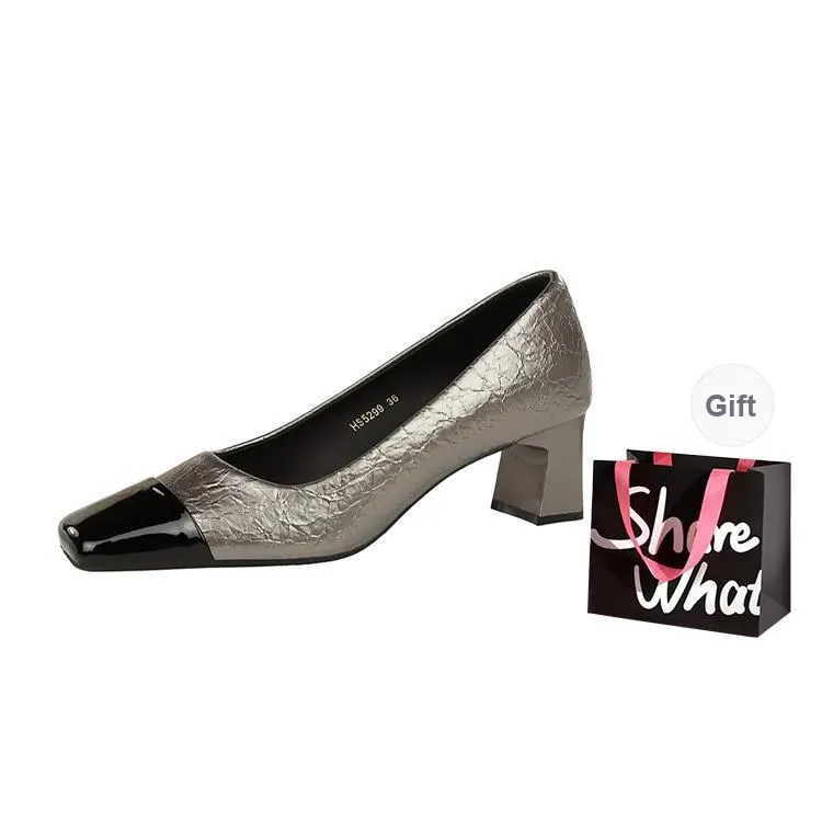 BIGTREE Chunky Heel High Heels Women's-4
