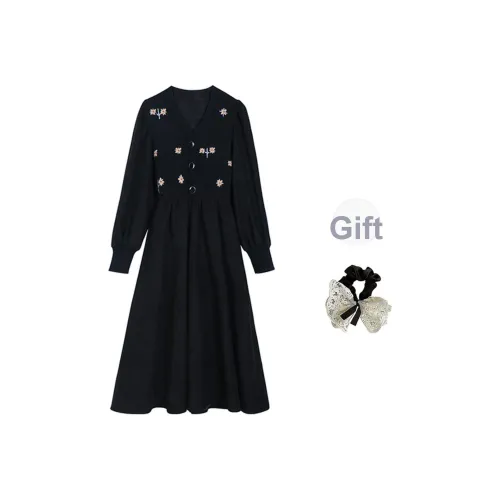 Женские длинные платья с длинными рукавами