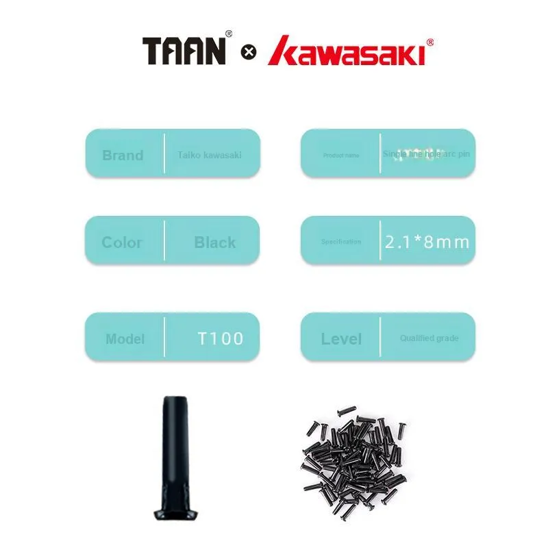 Kawasaki x TAAN Badminton Equipment Black Nylon Racket 2.1*8mm Grommet Strips-1