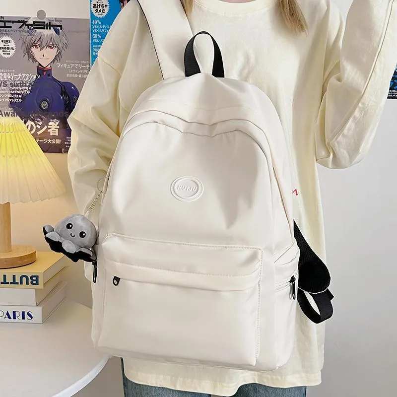 Single Warehouse Nylon Backpack Unisex White/Green/Brown/Black-4