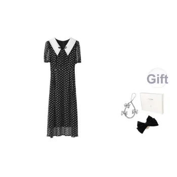 Fstudio Summer Korean Style Soft And Elegant Fashion Polka Dot Short Sleeved Dress Women's