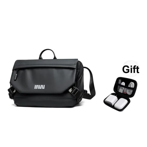 SEPTWOLVES Artificial Leather Sports University Student Travel Handbag Messenger Bag QPL Men's Black