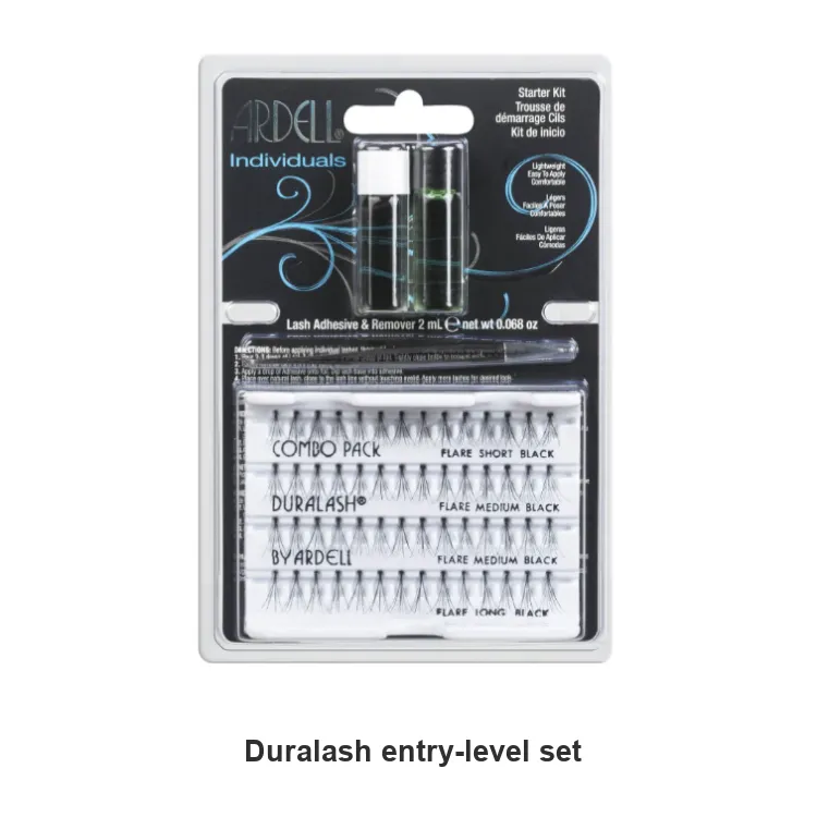 ARDELL Duralash Entry-Level Set False Eyelashes Single Cluster Black Mascara+Adhesive+Makeup Remover+Tweezers-1