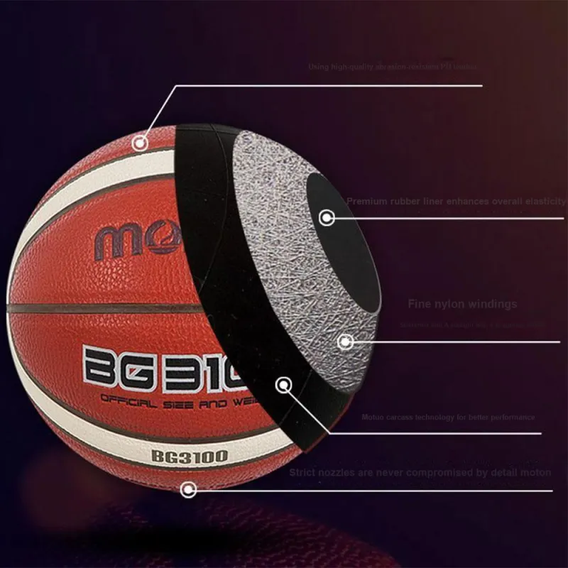Molten PU Basketball Brick Red Size 76 Size 5 Size Training Unisex-7