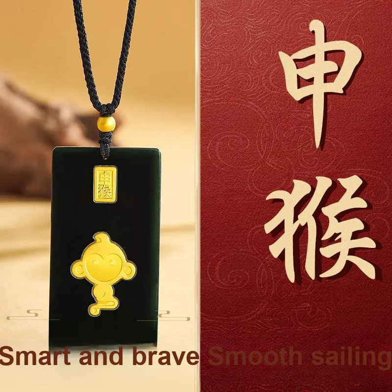 BYTHERE Hetian Jade Necklaces Green Jade Unisex-30