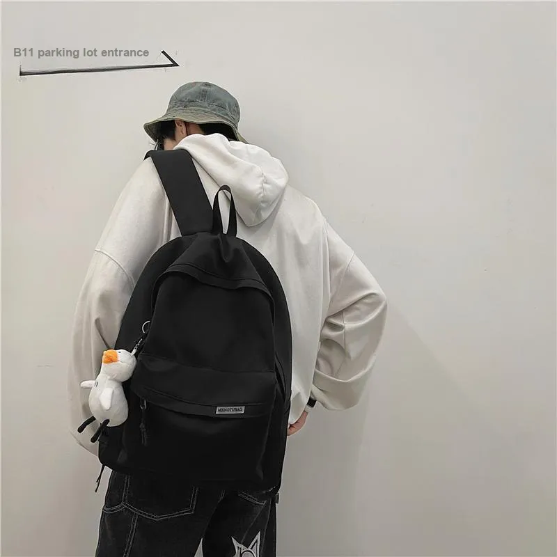 Travel Nylon Backpack Unisex Black/White/Blue/Pink-6